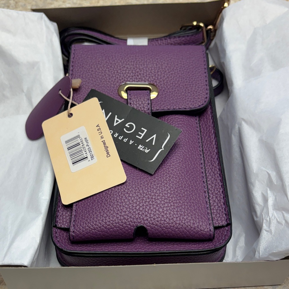 Vegan Purple Crossbody Bag